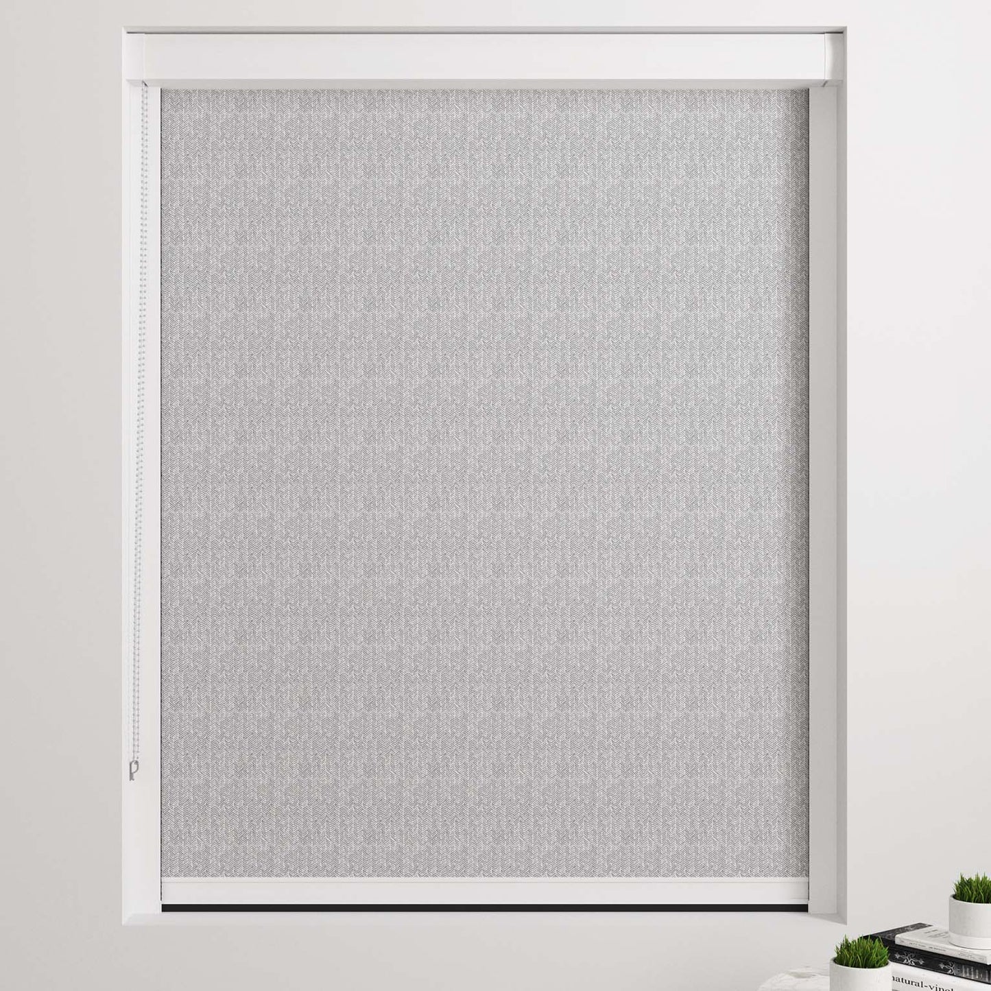 BlocOut - Blackout Sleep Shade in Light Grey Herringbone